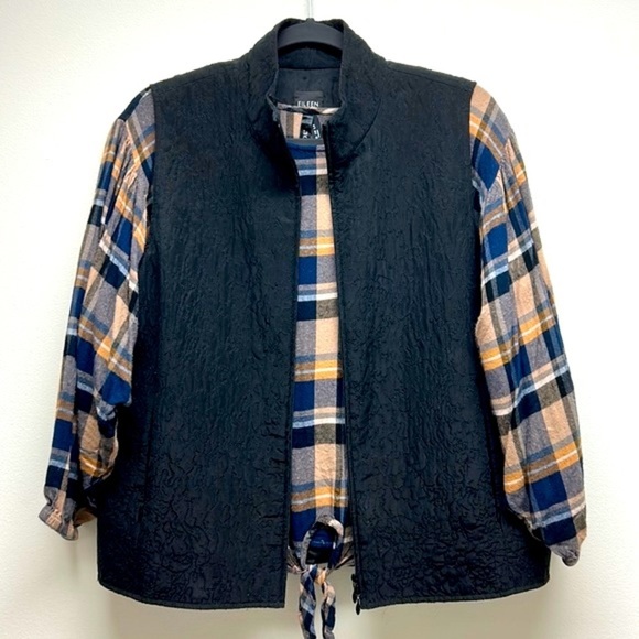 Eileen Fisher | Silk Embroidered Vest Black Quilted S - Picture 1 of 13